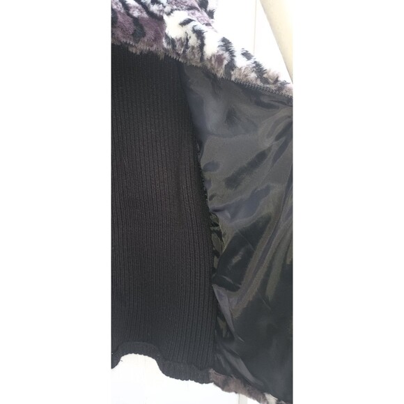 Vintage 90s Questions Faux Fur Womens Med Vest Full Zip Tiger Print Mob Wife Y2k - Picture 7 of 7